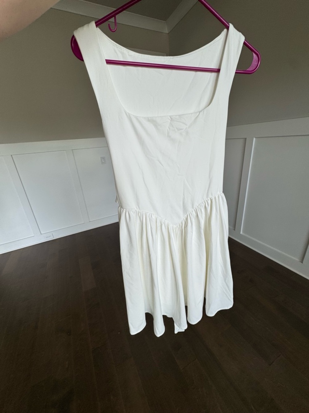 Sleeveless White Square Neck Summer Dress